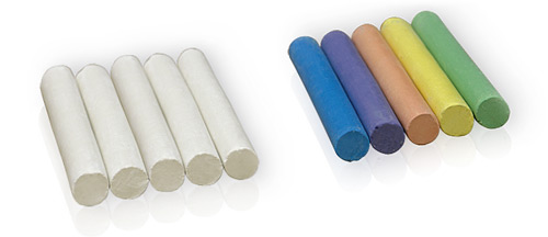 White or coloured chalk