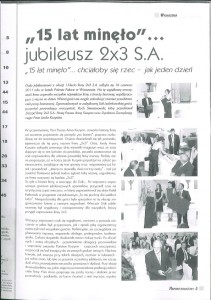 Jubileusz firmy 2x3 S.A.