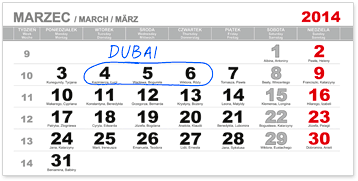 kalendarz - Dubaj